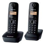 Panasonic Telefon bežični, DUO DECT, 1.25" LED display, crna boja - KX-TG1612FXH
