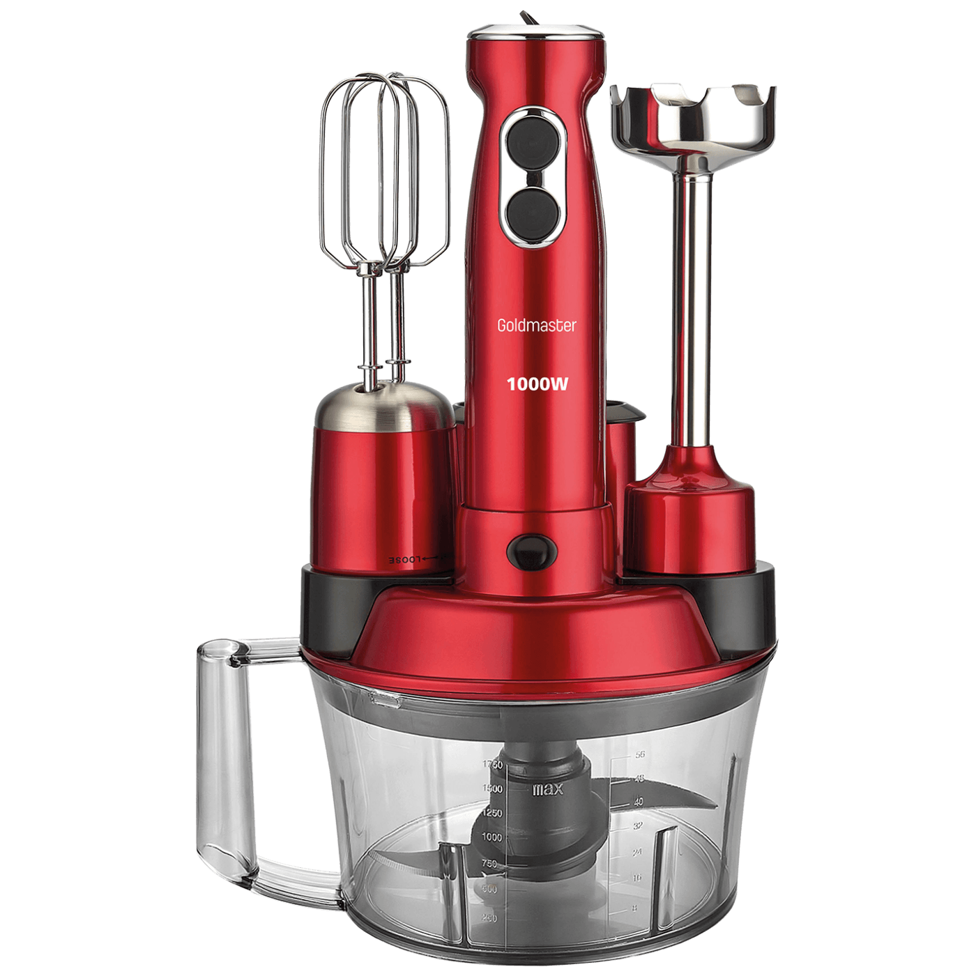 15595_1686243117srehm4usm9 Goldmaster Štapni mikser sa posudom, 5u1, 1000 W, Multipraktik - GM-7239VK Elena Max Dark Red - Image 1