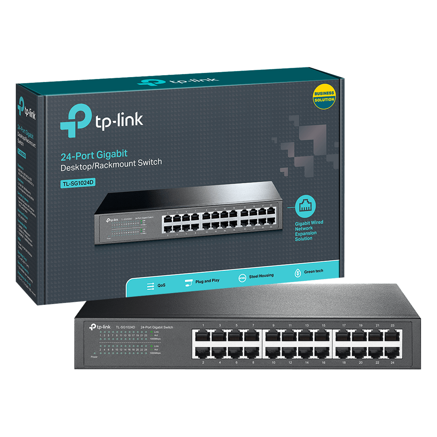 15912_1686244042e90pgsecsc TP-LINK 24-Portni switch, 24x10/100/1000 Mbps - TL-SG1024D - Image 1