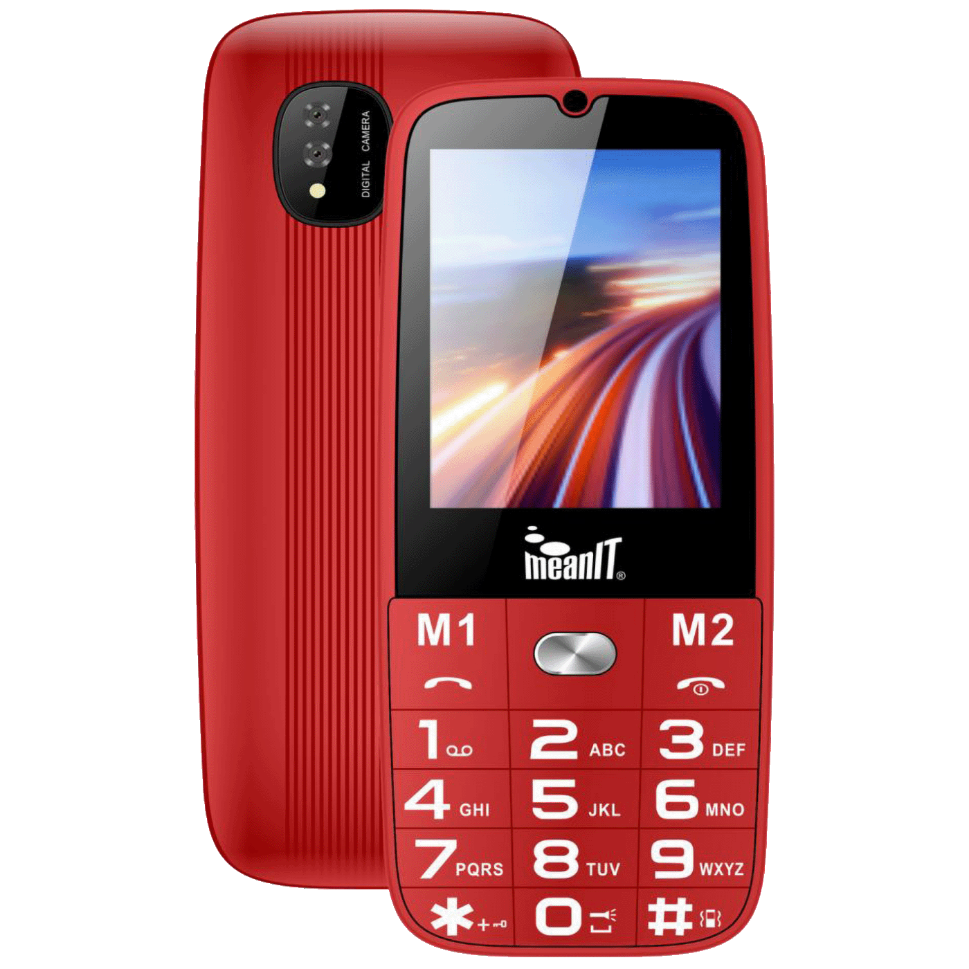 35509_1697027535iytbydrng8 MeanIT Telefon mobilni, SOS tipka, LED svjetiljka - SENIOR 15, Crveni - Image 1