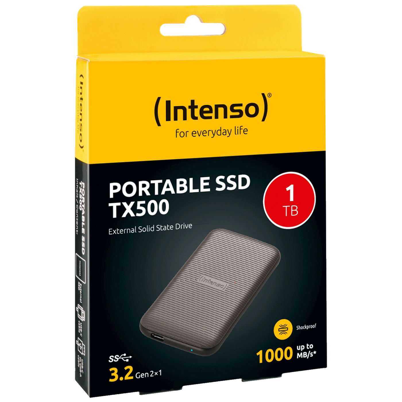 36935_17258690942djyux7fxe (Intenso) Eksterni SSD, do 1000 MB/s, kapacitet 1TB, USB 3.2 - External SSD TX500 1TB - Image 1
