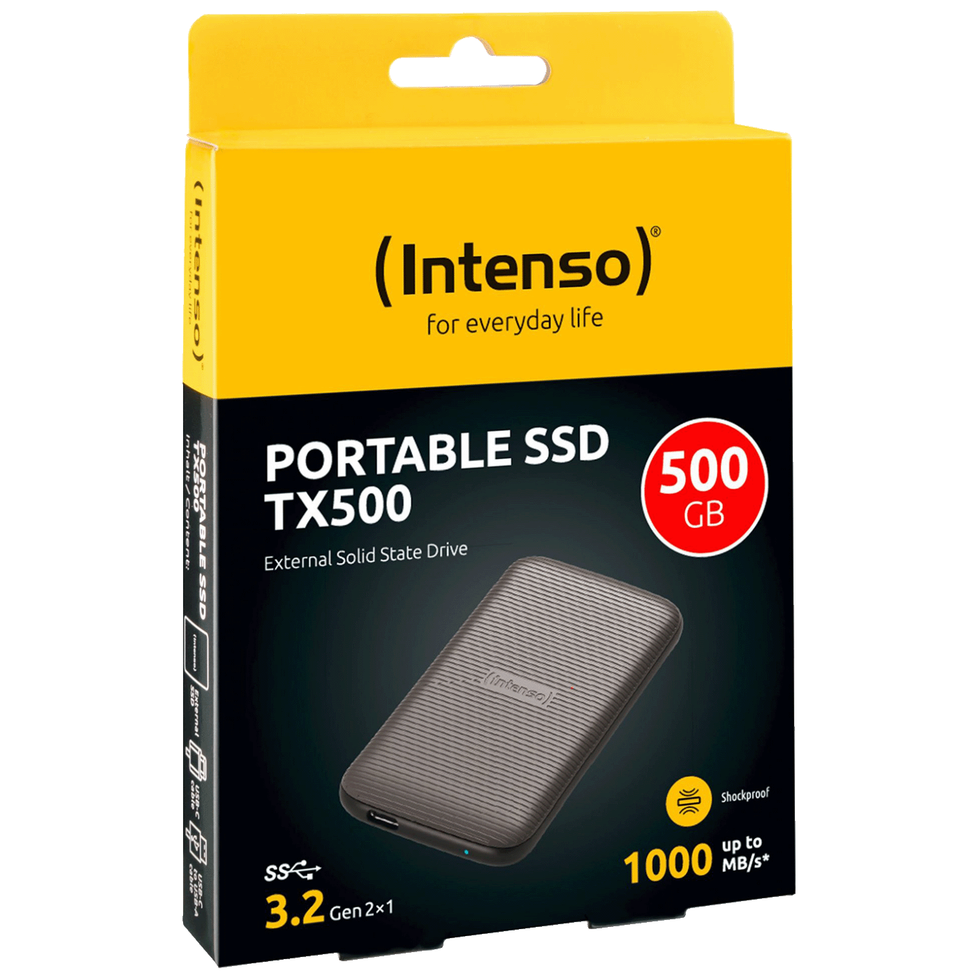 36970_1725870652n07venvkos (Intenso) Eksterni SSD, do 1000 MB/s, kapacitet 500GB, USB 3.2 - External SSD TX500 500GB - Image 1