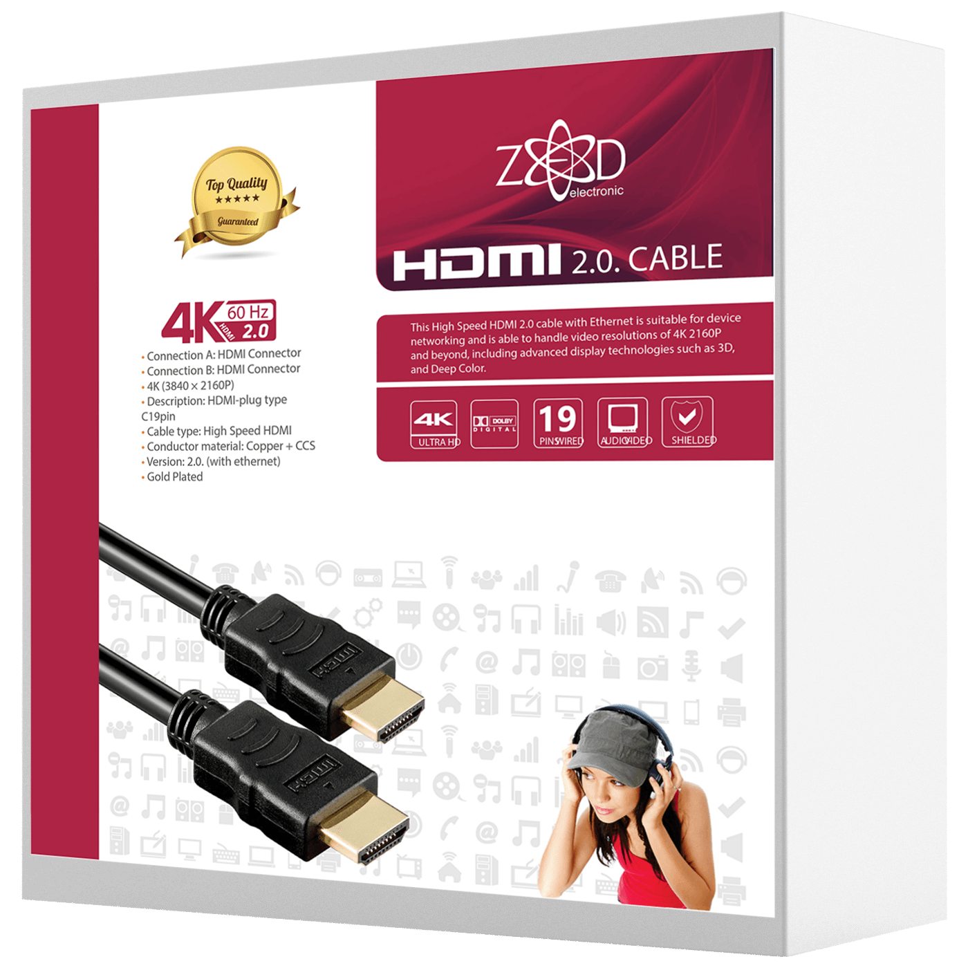 37230_170314570811rnu8kuxe ZED electronic HDMI 2.0 kabl, 4K, dužina 25,0 met. - HDMI-4K/25 - Image 1