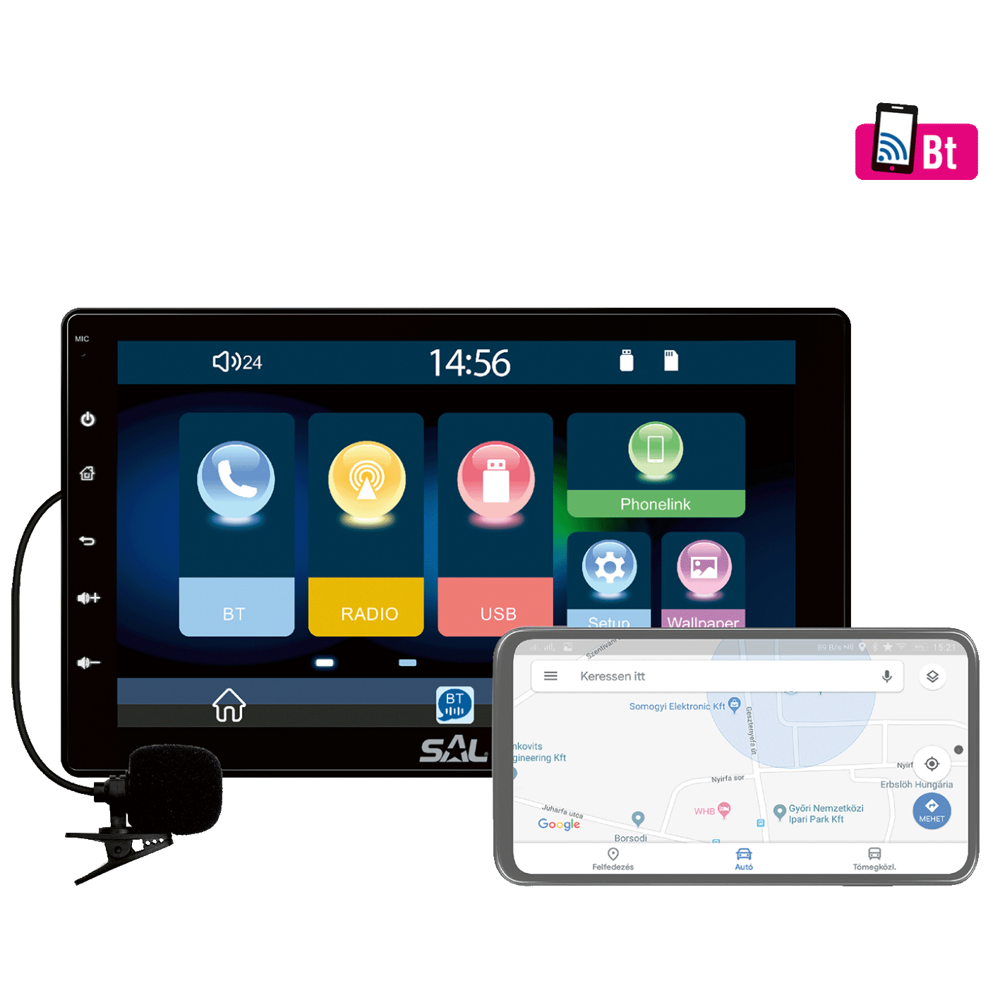 42123_1709299261sugarvbjma SAL Auto radio, 4 x 45W, 9" LCD Display, BT, USB, microSD - VB X1000 - Image 1