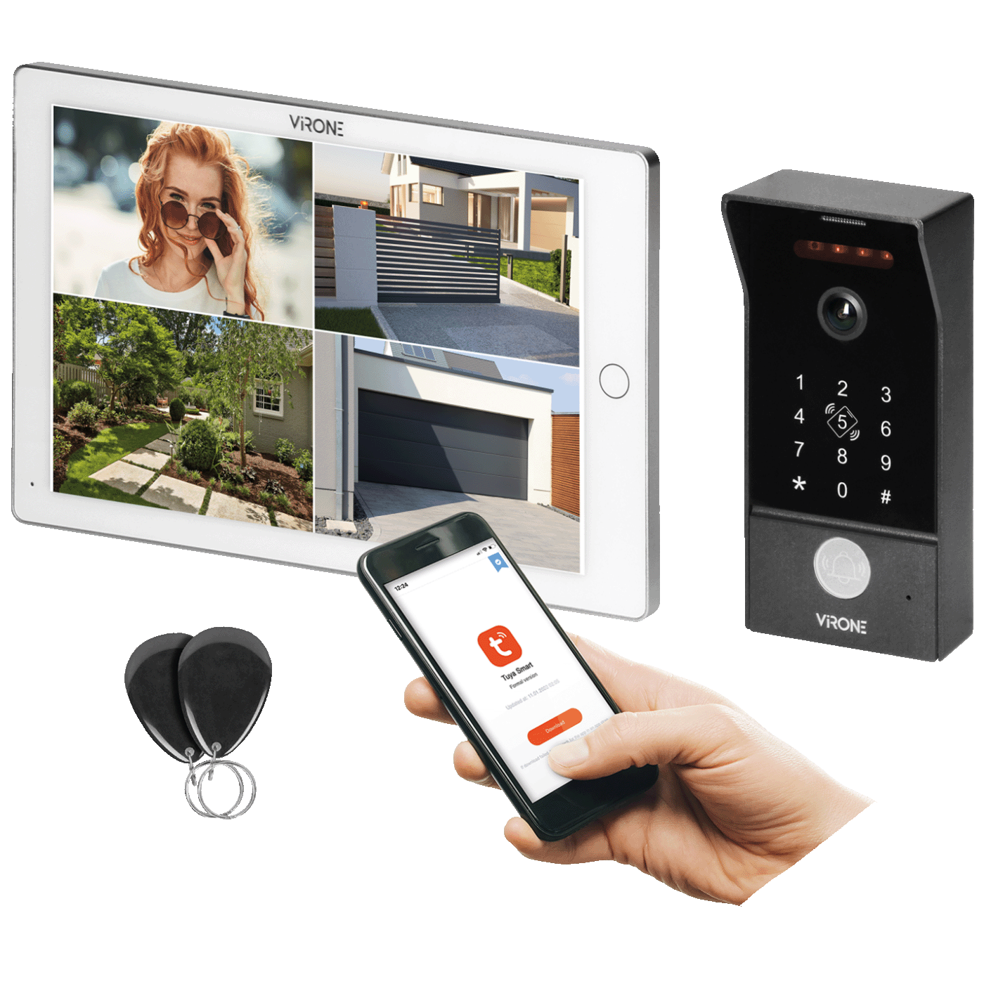 58731_1739618664dvan7f8ntt Virone Video interfon 10", WiFi, RFID, Mailo - VDP-70/W - Image 1