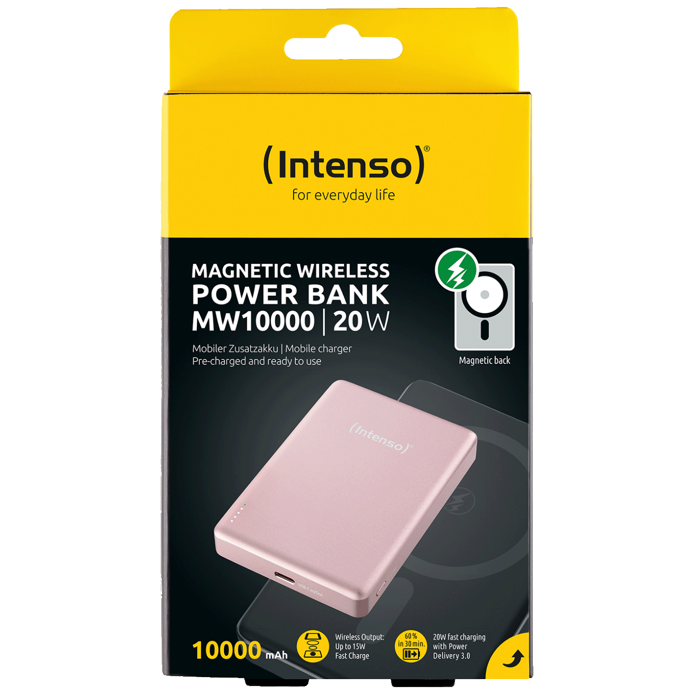 66330_1759397239tpj7jpxm15 (Intenso) Prijenosni punjač, MagSafe, 10000mAh, bežični - POWERBANK MW10000 Rose - Image 1