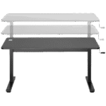 Ergo Office Radni stol 140 x 60 cm, podesiva visina, crna - ER-401 B - Image 3