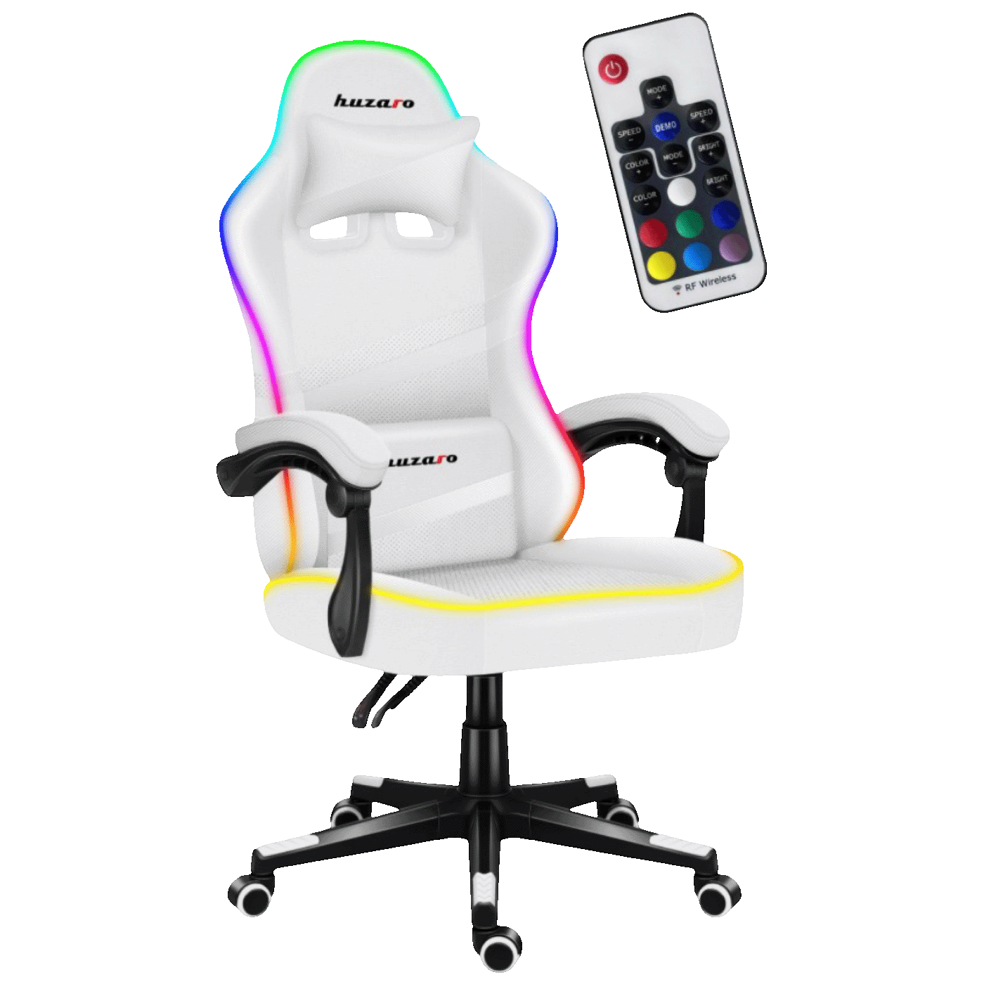 73829_1769164912cui9ebdsr2 Huzaro Gaming stolica, RGB, daljinski upravljač, bijela - Force 4.4 RGB White - Image 1