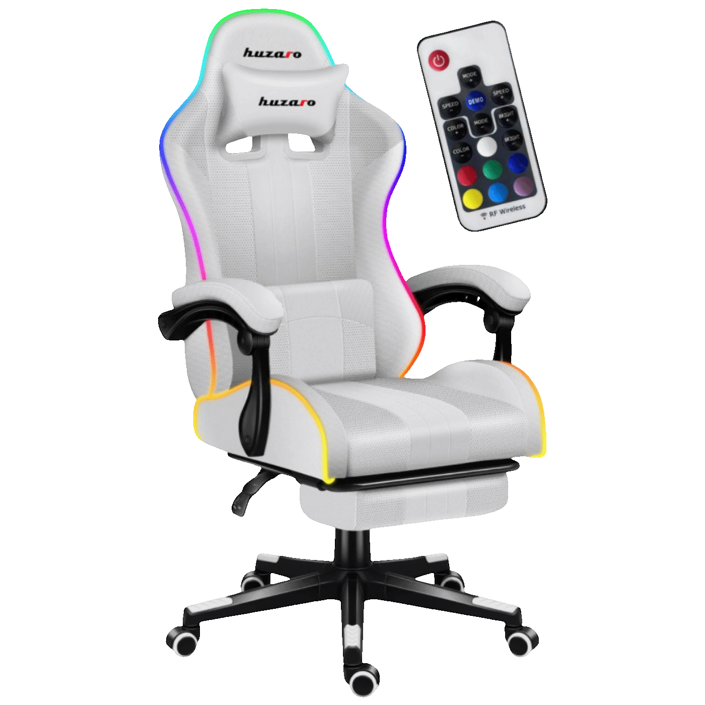 73830_17691641138dvc08ksk1 Huzaro Gaming stolica, RGB, daljinski upravljač, bijela - Force 4.7 White RGB - Image 1