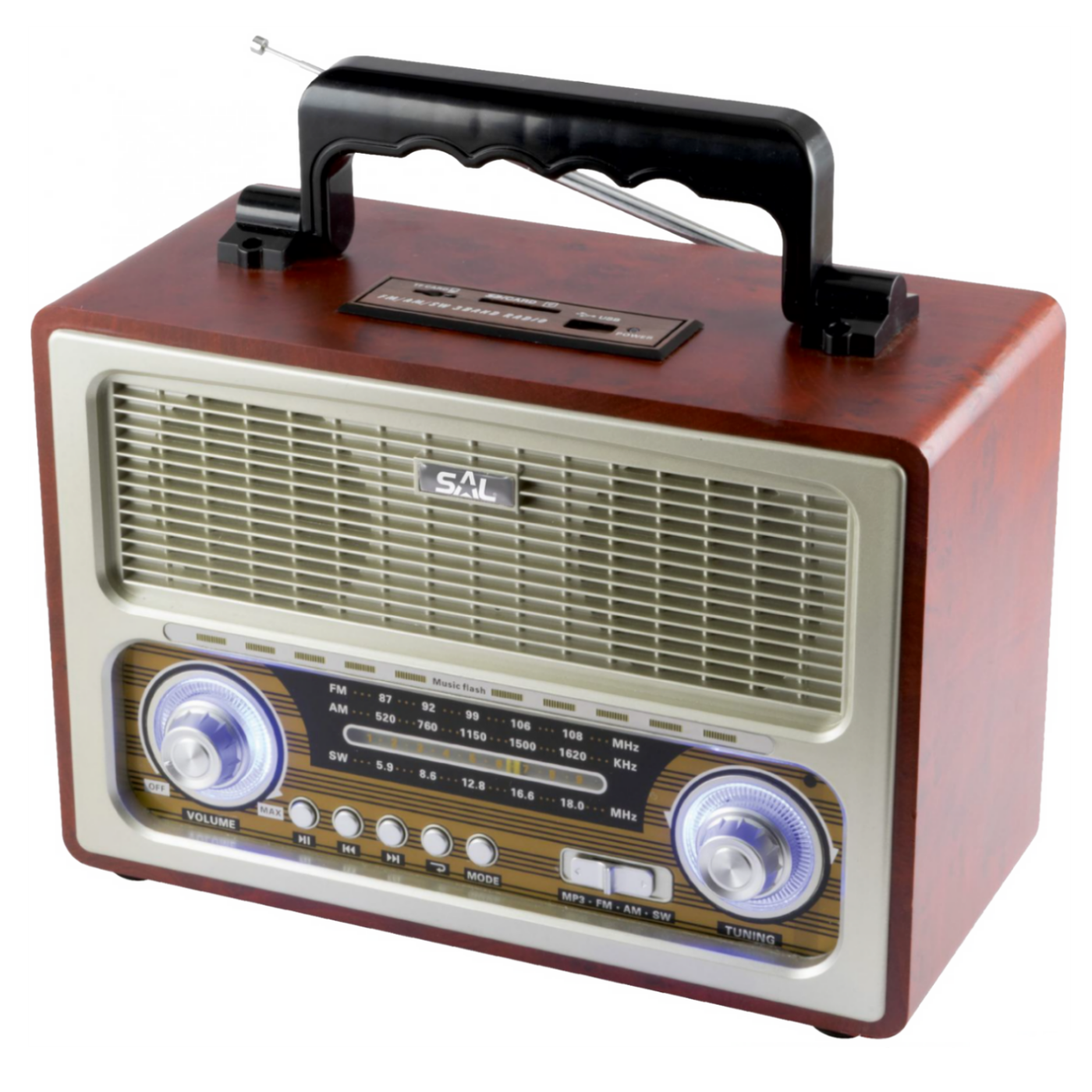 7412_1686166829m8498pbdii SAL Retro radio + BT bežični zvučnik, 4in1, FM, MP3, AUX - RRT 3B - Image 1