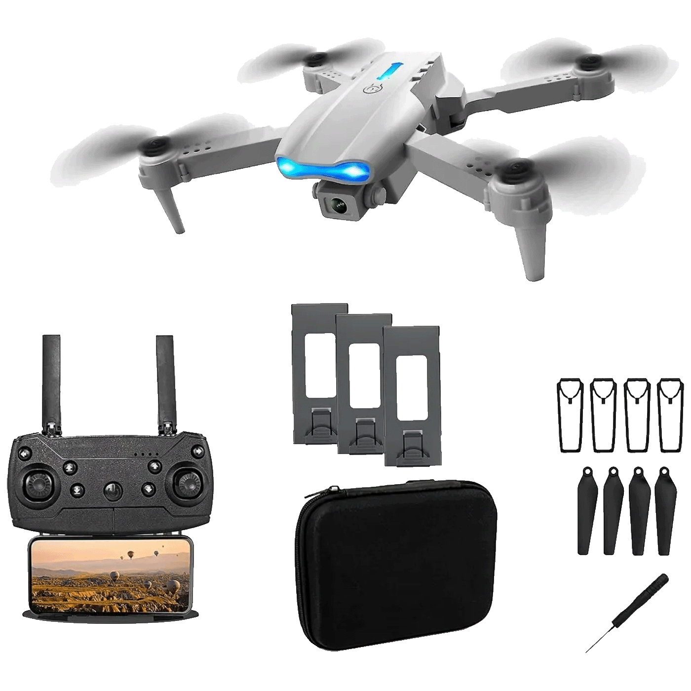 76068_1775463796hp1hfef8ga Extralink E99 Pro Drone Set+3 batteries+case - Image 1